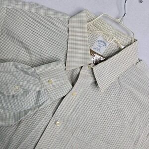Brooks Brothers 346 Slim Fit Non Iron Gingham Dress Shirt Mens 17 1/2 4 5